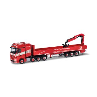 *Herpa 318426 MB Actros L GiSp Pritschen-Sattelzug mi Kran, Colonia  Maßstab 1:87