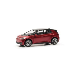 Herpa 431101 VW ID 3, Kings Red Metallic/Dach schwarz  Maßstab 1:87