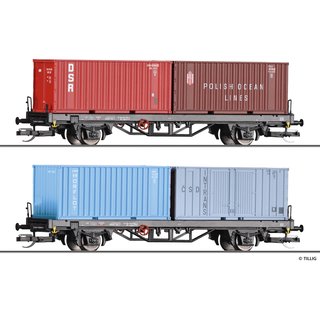Tillig 01090 Containertragwagenset Lgkks 4444, DR, Ep.IV  Spur TT