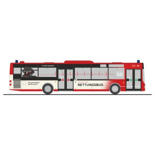 Rietze 73932 MAN Lions City 15, Cottbusverkehr Rettungsbus Maßstab: 1:87