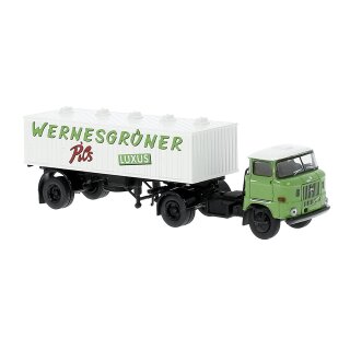 Brekina 71214 IFA W50 Biertank-Sattelzug, Wernesgrüner Bier Maßstab: 1:87
