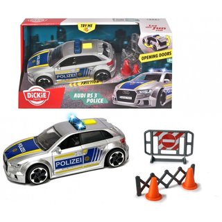 Schuco  203713016 Polizeifahrzeug, Dickie Audi RS3 Polizei, Friktion, Licht und Sound