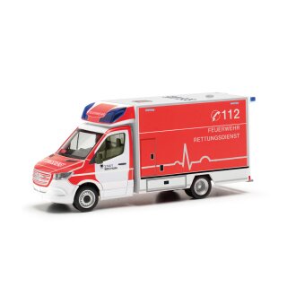 Herpa 097116 MB Sprinter 18 RTW, Feuerwehr Bochum  Maßstab 1:87
