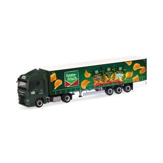 Herpa 318501 MAN TGX GM Gardinenplanen-Sattelzug, CJT/Funny Frisch  Maßstab 1:87