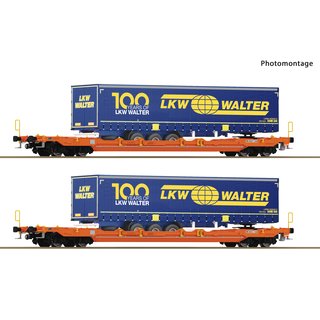 Roco 6600064 Spur H0 2-tlg. Set: Taschenwagen T5, Wascosa, Ep. VI