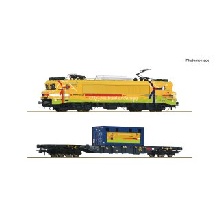 Roco 7510117 Spur H0 2-tlg. Set: Elektrolokomotive 1756 mit Containertragwagen, Strukton Rail, Ep. VI Snd.