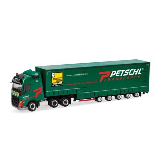 Herpa 318914 Volvo FH GL 2020 6x2 Volumenplanen-Sattelzug, 3/5 Petschl (A) Maßstab 1:87