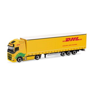 Herpa 318952 Volvo FH GL XL Electric Lowlinergardienplanen-Sattelzug, DHL  Maßstab 1:87