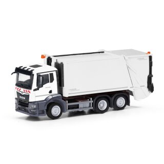 Herpa 319010 MAN TGS NN Pressmüllfahrzeug FAUN VARIOPRESS, weiß  Maßstab 1:87