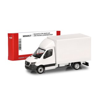 Herpa 014069 MiniKit Mercedes Benz Sprinter´18 Transporter mit Koffer, weiß  Maßstab 1:87