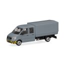 Herpa 098328 MAN TGE Doppelkabine mit Pritsche, grau/gelb...