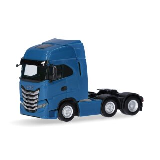 Herpa 317122-003 Iveco S-Way Zugmaschine 3achs (6x2), verkehrsblau  Maßstab 1:87