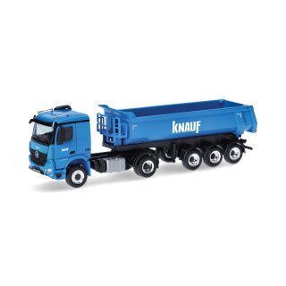 Herpa 319096 Mercedes-Benz Arocs Classicspace Carnehl Rundmulden-Sattelzug, Knauf Maßstab 1:87