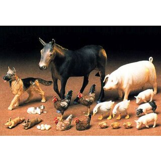 Tamiya 300035128 1:35 Diorama-Set Haustiere (1