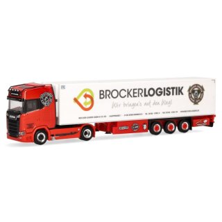 Herpa 959025 Scania CS20 HD V8 Kühlkoffer-Sattelzug, Brocker  Maßstab 1:87