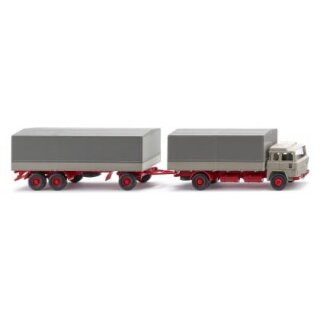 WIKING 045502 Magirus 235 D Pritschenhängerzug - kieselgrau Maßstab 1:87