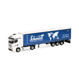 Herpa 319362 Mercedes-Benz Actros Bigspace Gardinenplanen-Sattelzug, Schmidt Gevelsberg Maßstab 1:87