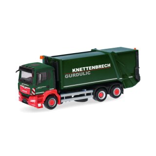 Herpa 319379 MAN TGS NN Pressmüllwagen FAUN VARIOPRESS, Knettenbrech Gurdulic Maßstab 1:87