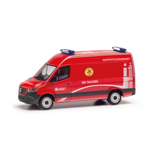 Herpa 098519 Mercedes-Benz Sprinter 18 Halbbus Hochdach, Feuerwehr Hamburg/Rettungstaucher  Maßstab 1:87