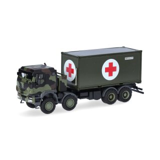 Herpa 747219 Iveco Trakker 8x8 mit 20 ft. Container, Bundeswehr / Rotes Kreuz Maßstab 1:87