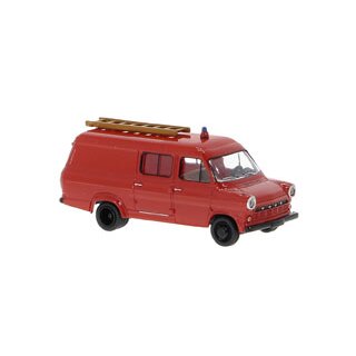 Brekina 34160 Ford Transit Mk.1 der Feuerwehr rot/schwarz Maßstab: 1:87