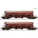 Roco 6600125 2-tlg. Set: Schwenkdachwagen, DR, Ep. IV...
