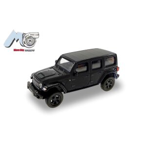 Herpa 87MC000028 MicroCity: Jeep Wrangler, schwarz (ab 2017) Maßstab 1:87