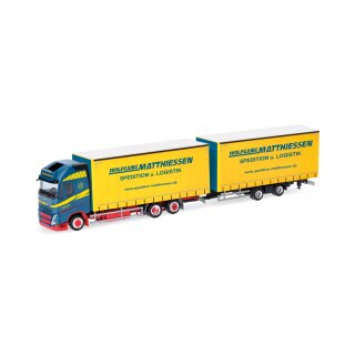 Herpa 319515 Volvo FH GL XL 2020 Jumbogardinenplanentandem-Hängerzug, Wolfgang Matthiessen Maßstab 1:87