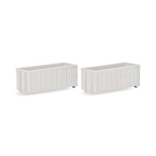 Herpa 053884-003 Zubehör: Abrollmulden gerippt, weiß (2 Stück) Maßstab 1:87