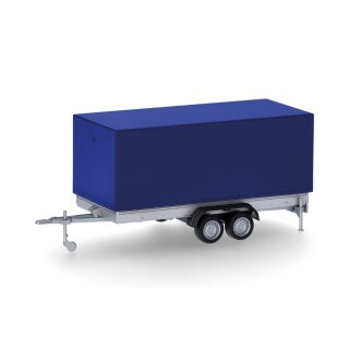 Herpa 052627-004 PKW-Planenanhänger 2achs, ultramarinblau (THW) Maßstab 1:87