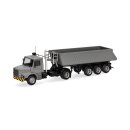 Herpa 319713 Scania Hauber Kipp-Sattelzug, grau/gelb...