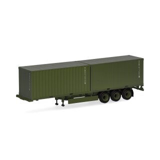 Herpa 747240 Containerauflieger 3achs mit 2 x 20ft. Container, Bundeswehr  Maßstab 1:87
