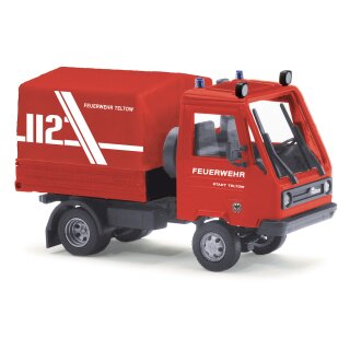 Busch 42251 Multicar M26 mit Plane, Feuerwehr Teltow, 1991 Maßstab 1:87