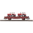 Busch 31514 Flachwagen Ks 3300 mit Rungen, mit 2 ZT 300,...