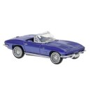 Brekina 18028 Chevrolet Corvette C2 Cabrio, blau met....