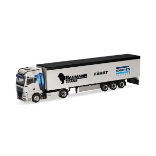Herpa 320085 MAN TGX GX Schubboden-Sattelzug, Baumann/Knapen  Maßstab 1:87