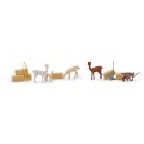 Busch 79860 Aktion-Set: Alpakas mit Jungtier Spur H0