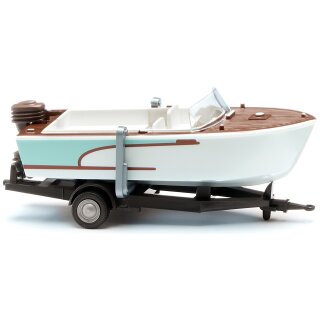 WIKING 009504 Motorboot auf Anhänger - Maßstab 1:87