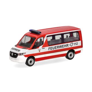 Herpa 098885 Mercedes-Benz Sprinter 18 Flachdach Bus "Feuerwehr Nürnberg" Maßstab 1:87