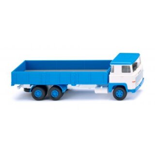 Wiking 043310 Scania 111 LBT Hochbordpritschen-LKW, weiß/himmelblau Maßstab 1:87