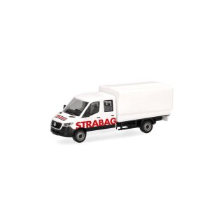 Herpa 098991 Mercedes-Benz Sprinter 18 Doppelkabine Pritsche/Plane, STRABAG  (Österreich/Wien) Maßstab 1:87
