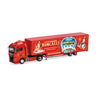 Herpa 320702 MAN TGX GM Jumbokoffer-Sattelzug,Roncalli  (Nordrhein-Westfalen/Köln)  Maßstab 1:87