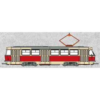 Brekina 64500 Tatra Straßenbahn hellbeige/rot Maßstab 1:87