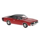 Brekina 18003 Dodge Charger, rot/schwarz, 1969...