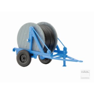 Hädl 125001-13 Kabeltrommelanhänger mit schwarzem Kabel, fernblau Spur TT