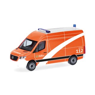 Herpa 099240 Mercedes-Benz Sprinter 18 Kasten Hochdach Notfallkrankentransportwagen (NKTW) Berliner Feuerwehr Maßstab 1:87