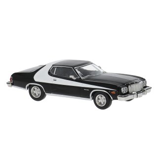 Brekina 19735 Ford Gran Torino, schwarz/weiss, 1976 Maßstab 1:87