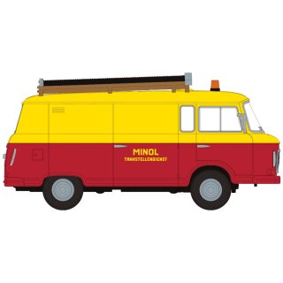 Brekina 30128 Barkas B1000 Van, Minol Tankstellendienst, Baujahr 1960 Maßstab: 1:87