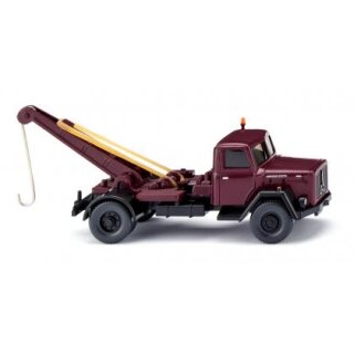 Wiking 063105 Magirus Abschleppwagen, weinrot, Maßstab 1:87
