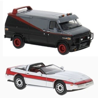 Brekina 90501Set mit GMC Vandura und Corvette C4 (PCX) Maßstab: 1:87
